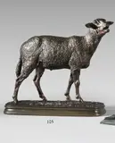 Mouton des Vosges debout by Pierre-Jules Mêne, 1864, Épreuve en bronze patiné, sold Nov 2024