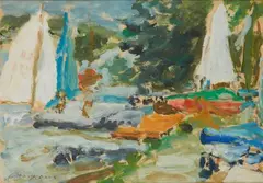 Régate by David Azuz, Gouache, sold Jul 2026
