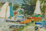 Régate by David Azuz, Gouache, sold Jul 2026