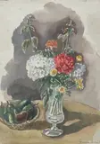 Nature morte aux fleurs et aux fruits by Hermine David, Aquarelle, sold Jul 2026