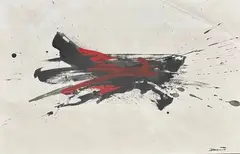 Composition rouge by Domoto Hisao, Aquarelle, sold Jul 2026