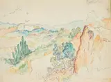 Paysage de Saint-Cyr-sur-Mer by Jeanne Selmersheim-Desgrange, Aquarelle double-face, sold Jun 2026