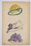 Étude de chapeaux by Georges Lepape, 1906, Aquarelle, crayon noir et crayon de couleur, double face, le verso au crayon noir, sold Jun 2026