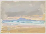 La Plage by Georges Lepape, 1914, Aquarelle Au dos, Enfant assis jouant, dessin au crayon noir, sold Jun 2026