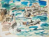 Entrée du port sur la côte basque by Gen Paul, 1928, Aquarelle gouachée, sold Jun 2026
