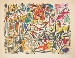 Le Moulin Rouge by Gen Paul, Lithographie rehaussée, sold Jun 2026