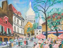 Le Sacré-Cœur et la Place du Tertre by Lucien Génin, Gouache, sold Jun 2026