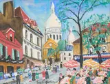 Le Sacré-Cœur et la Place du Tertre by Lucien Génin, Gouache, sold Jun 2026