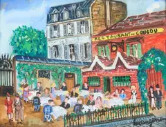 Restaurant du coucou à Montmartre by Lucien Génin, Gouache, sold Jun 2026