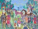 Course hippique by Maurice Empi, Gouache et pastel, sold Jun 2026