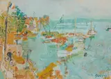 Bateaux à Antibes, circa 1940-1942 by Ivan Puni, Huile et gouache sur carton, sold Jun 2026