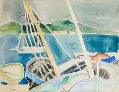 Marine by Édouard Pignon, 1953, Aquarelle, sold Jun 2026