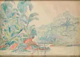 Paysage tropicale by Marcel Mouillot, Aquarelle, sold Jun 2026