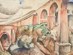 Paysage au pont by André Maire, 1926, Aquarelle, sold Jun 2026