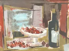 Nature morte aux cerises by Pierre Jérôme, Gouache, sold Mar 2026