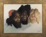 Les fils de Noé by Abel Pfeffermann Pann, Pastel sur papier, sold Dec 2021