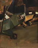 Le hangar de Mondésir by Christoff Debusschere, Panneau, sold Dec 2021