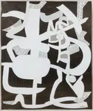 Composition by Maurice Estève, 1973, Collage de papiers peints et découpés sur fond de papier kraft, sold Oct 2021