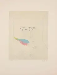 Autoportrait au chien et à la tête ailée by Paul Wunderlich, Lithographie couleur, sold Jun 2021