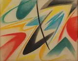 Compositione, linéa nera by Biagio Pancino, Pastel gras sur papier marouflé sur isorel, sold Mar 2019