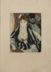 Au théâtre by Jacques Villon, Gravure, aquatinte, sold Dec 2018