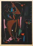Composition fond noir et triangles bruns by André Lanskoy, Lithographie en couleurs annotée EA en bas à gauche, sold Dec 2018