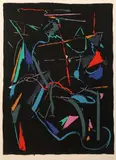 Composition fond noir by André Lanskoy, Lithographie en couleurs annotée EA en bas à gauche, sold Dec 2018