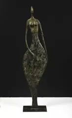 Femme stylisée dans le gout des Cyclades by Nadine Debay, 2008, Epreuve en bronze numérotée, sold Dec 2018