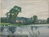Bord de rivière by Marie-Madeleine Masson, Gouache sur papier, sold Jan 2026