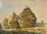 Les trois meules by Marie-Madeleine Masson, Gouache sur papier, sold Jan 2026