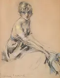 Femme au chapeau by Louis Icart, Lithographie, rehauts de fusain et de blanc, sold Jan 2026