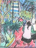 Walking in the park by Philip Kelly, 1989, Pastel sur papier, double signé et daté en haut à gauche et en bas à droite, contresigné, sold Apr 2026