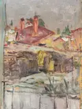 Les toits by Ariane Prokhoroff, Gouache sur papier, sold Apr 2026