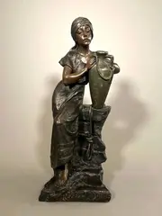 Rebecca au puit by Emmanuel Villanis, Bronze à double patine, sold Dec 2025
