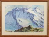 Montagne (Les Ecrins?) au printemps by André Roz, Aquarelle signée en bas à droite, sold Dec 2025