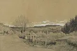 L'écluse by Paul Guigou, 1867, Crayon noir et rehauts de craie blanche, sold Dec 2025