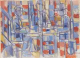 Le repas paysan by Hans Seiler, Gouache signée en bas à droite Dim, sold Sep 2024