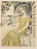 Anne songeuse. 1966 by Paul Delvaux, Lithographie en couleurs sur vélin, sold Apr 2025