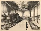 La Gare. 1971 by Paul Delvaux, Lithographie en noir sur vélin, sold Apr 2025