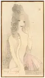 Portrait de jeune femme en Léda by Marie Laurencin, Crayon noir et crayon de couleur, sold Apr 2025