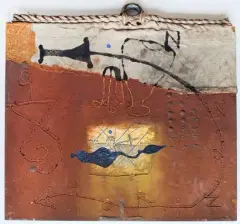 Le rêve du départ by Richard Texier, 1998, Technique mixte, cordage, peinture et collage de matière sur toile, sold Jun 2026