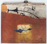 Le rêve du départ by Richard Texier, 1998, Technique mixte, cordage, peinture et collage de matière sur toile, sold Jun 2026
