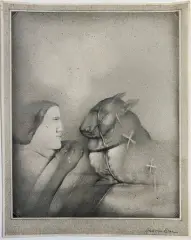 Animal blessé by Georges Bru, 1974, Crayon et pastel sur papier, sold Jun 2026