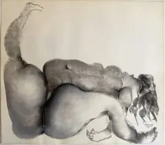 Du Monteel by Michel Charpentier, 1977, Pastel, fusain et aquarelle sur papier titré, sold Jun 2026