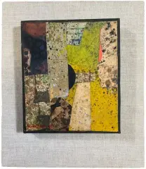 Jaune printemps, LXX by Max Papart, Technique mixte et collage sur papier marouflé sur panneau et fixé sur panneau, sold Jun 2026