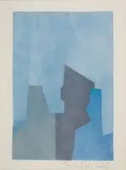 Composition bleue - Parménide by Serge Poliakoff, 1964, Eau-forte réhaussée au pastel sur papier justifiée essai en bas à gauche et signé en bas à, sold Jun 2026