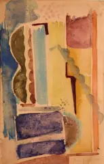 Composition cubiste by Floris Jespers, 1920, Aquarelle sur papier, sold Jun 2026