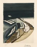 Escalier, 1977-1978 by Sam Szafran, Aquarelle sur fond de gravure sur papier, sold Jun 2026