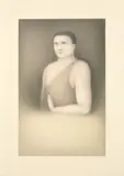 Personnage à l'air serein by Georges Bru, 1994, Crayon, crayon de couleurs et colle sur papier, sold Jun 2026
