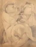 Composition cubiste aux personnages by Alfréd Réth, 1946, Mine de plomb et crayon gras sur papier, sold Jun 2026